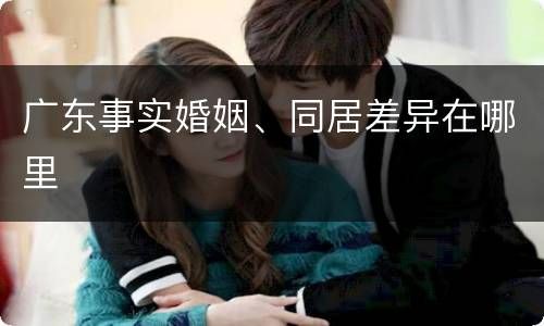 广东事实婚姻、同居差异在哪里