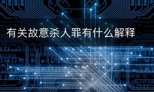 有关故意杀人罪有什么解释