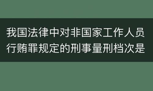 我国法律中对非国家工作人员行贿罪规定的刑事量刑档次是什么
