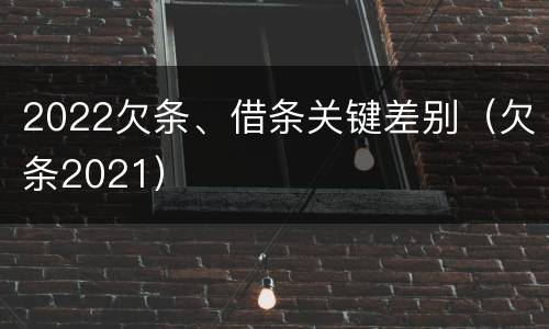 2022欠条、借条关键差别（欠条2021）