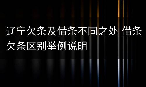 辽宁欠条及借条不同之处 借条欠条区别举例说明