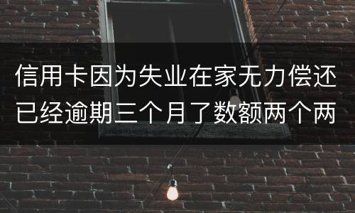信用卡因为失业在家无力偿还已经逾期三个月了数额两个两千一个六千一个九千后果会怎样