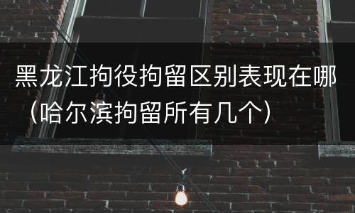 黑龙江拘役拘留区别表现在哪（哈尔滨拘留所有几个）