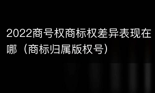 2022商号权商标权差异表现在哪（商标归属版权号）