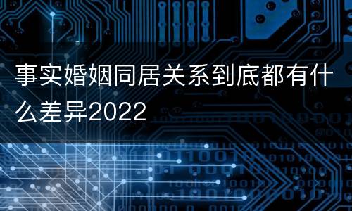 事实婚姻同居关系到底都有什么差异2022