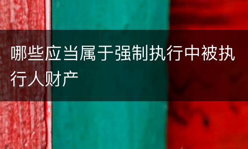 哪些应当属于强制执行中被执行人财产