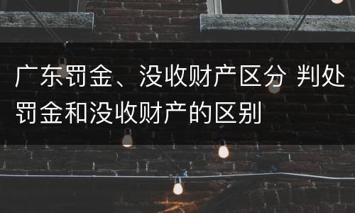 广东罚金、没收财产区分 判处罚金和没收财产的区别