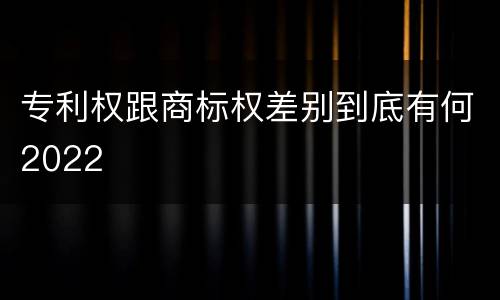 专利权跟商标权差别到底有何2022