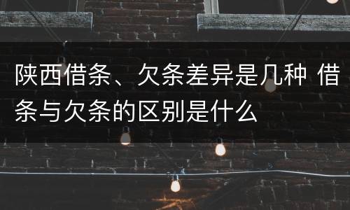 陕西借条、欠条差异是几种 借条与欠条的区别是什么