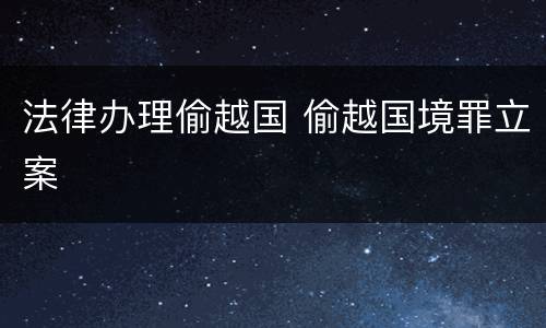 法律办理偷越国 偷越国境罪立案