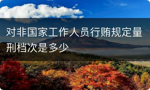 对非国家工作人员行贿规定量刑档次是多少
