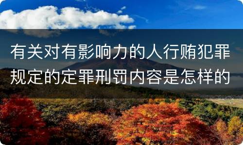 有关对有影响力的人行贿犯罪规定的定罪刑罚内容是怎样的