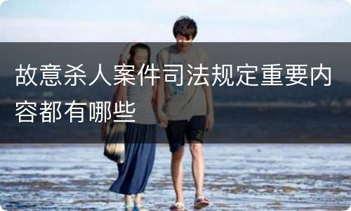 故意杀人案件司法规定重要内容都有哪些