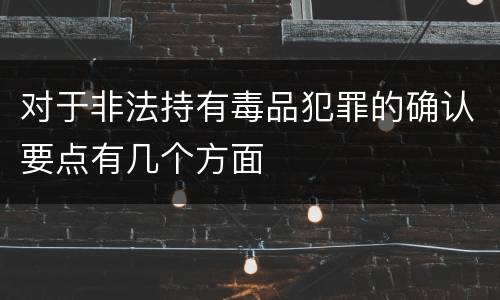 对于非法持有毒品犯罪的确认要点有几个方面