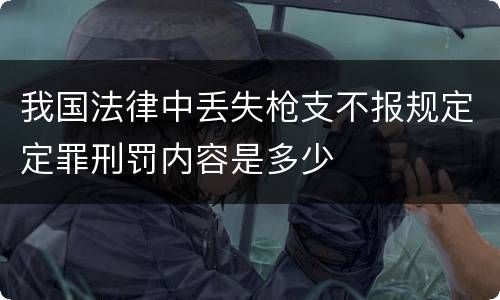 我国法律中丢失枪支不报规定定罪刑罚内容是多少