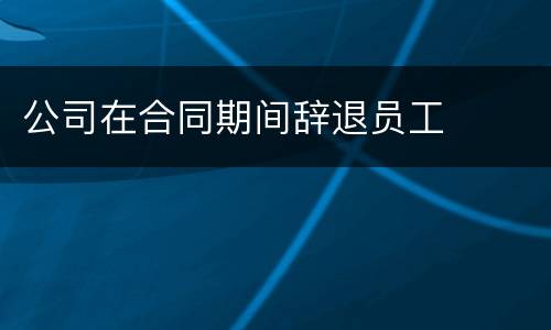 公司在合同期间辞退员工