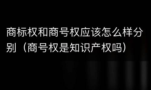 商标权和商号权应该怎么样分别（商号权是知识产权吗）