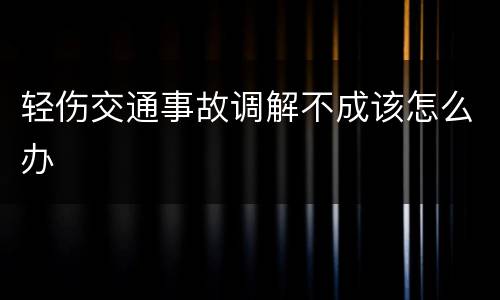 轻伤交通事故调解不成该怎么办