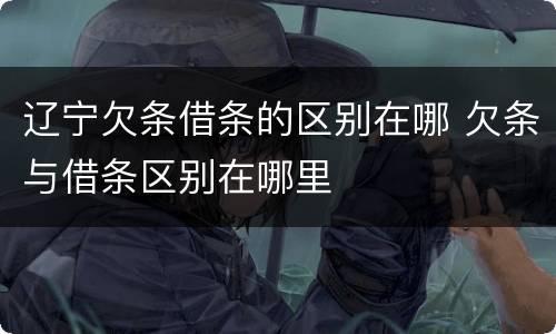 辽宁欠条借条的区别在哪 欠条与借条区别在哪里