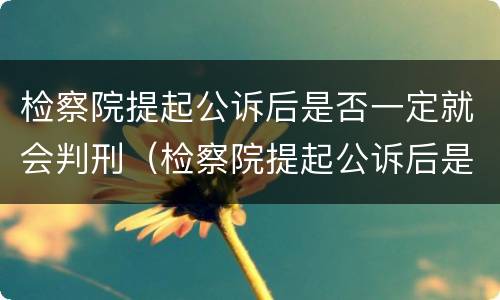 检察院提起公诉后是否一定就会判刑（检察院提起公诉后是否一定就会判刑了）