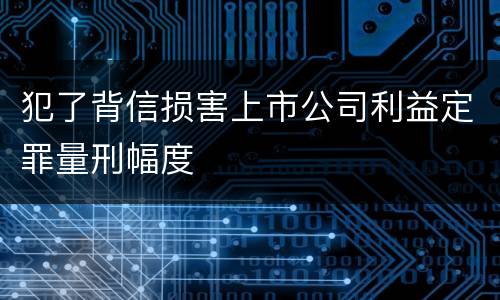 犯了背信损害上市公司利益定罪量刑幅度