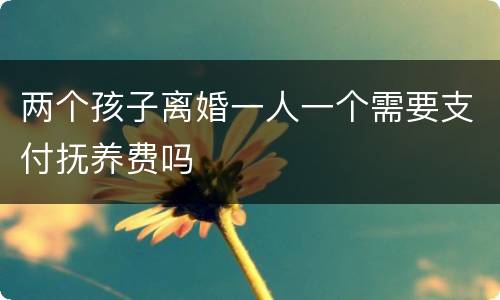 两个孩子离婚一人一个需要支付抚养费吗