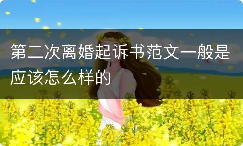 第二次离婚起诉书范文一般是应该怎么样的