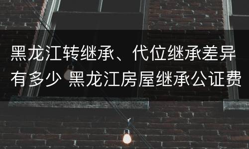 黑龙江转继承、代位继承差异有多少 黑龙江房屋继承公证费收取标准