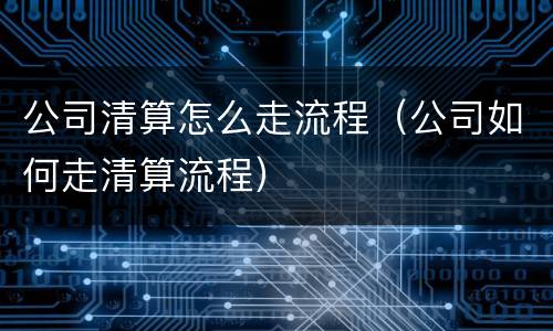 公司清算怎么走流程（公司如何走清算流程）