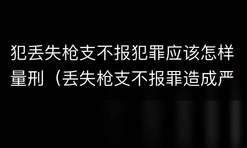 犯丢失枪支不报犯罪应该怎样量刑（丢失枪支不报罪造成严重后果）