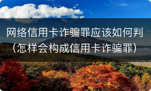 网络信用卡诈骗罪应该如何判（怎样会构成信用卡诈骗罪）