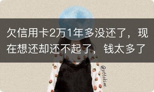 欠信用卡2万1年多没还了，现在想还却还不起了，钱太多了，会有什么后果