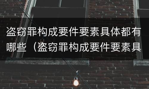 盗窃罪构成要件要素具体都有哪些（盗窃罪构成要件要素具体都有哪些）