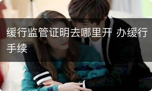 缓行监管证明去哪里开 办缓行手续