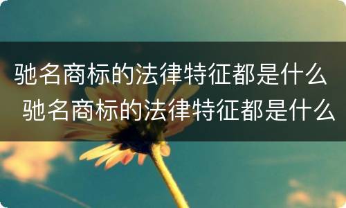 驰名商标的法律特征都是什么 驰名商标的法律特征都是什么呢