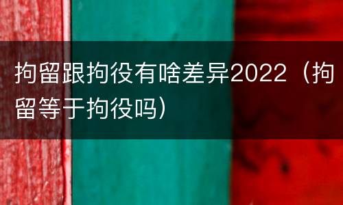 拘留跟拘役有啥差异2022（拘留等于拘役吗）