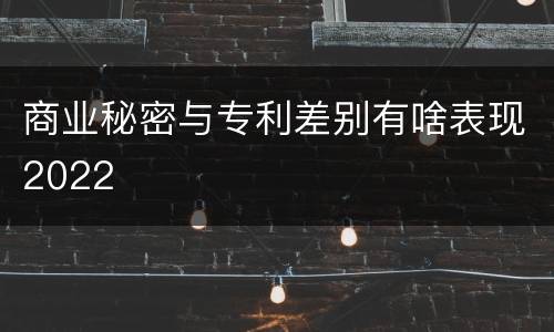 商业秘密与专利差别有啥表现2022