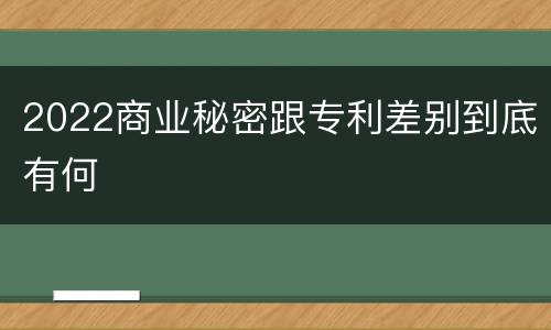 2022商业秘密跟专利差别到底有何