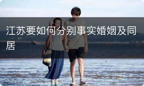 江苏要如何分别事实婚姻及同居