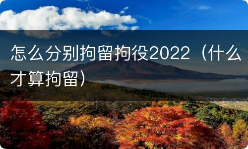 怎么分别拘留拘役2022（什么才算拘留）