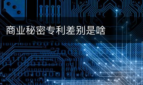 商业秘密专利差别是啥