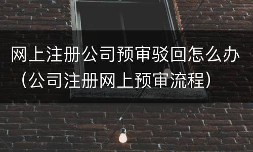 网上注册公司预审驳回怎么办（公司注册网上预审流程）