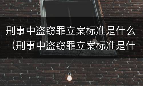 刑事中盗窃罪立案标准是什么（刑事中盗窃罪立案标准是什么规定）