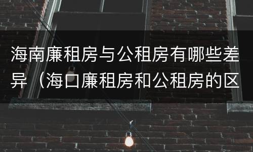 海南廉租房与公租房有哪些差异（海口廉租房和公租房的区别）