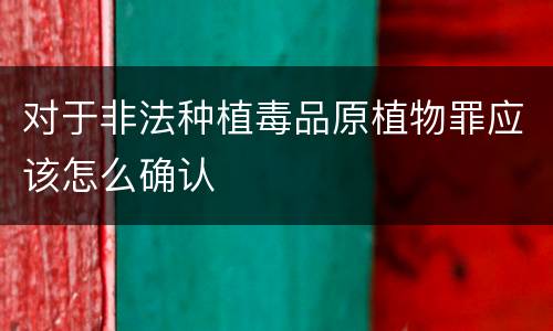 对于非法种植毒品原植物罪应该怎么确认