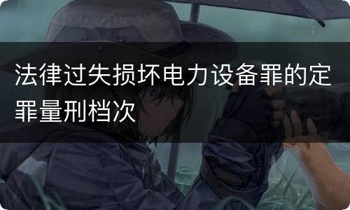 法律过失损坏电力设备罪的定罪量刑档次