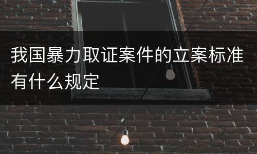 我国暴力取证案件的立案标准有什么规定