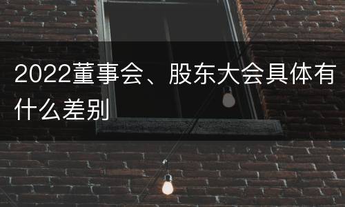 2022董事会、股东大会具体有什么差别