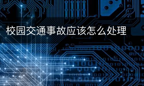 校园交通事故应该怎么处理
