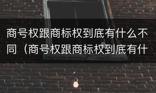 商号权跟商标权到底有什么不同（商号权跟商标权到底有什么不同之处）